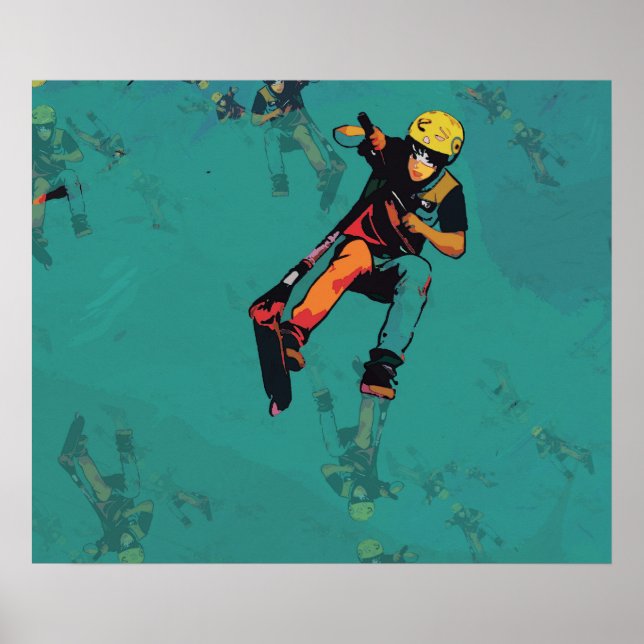 Flying Stunt Scooter Rider Poster (Front)