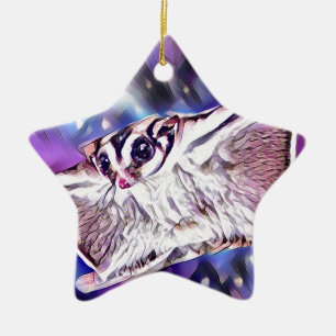Flying Sugar Glider Ceramic Ornament