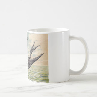 Flying swallow with flower twig coffee mug