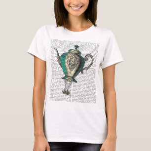 Flying Teapot 1 Green and Yellow T-Shirt