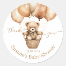 Flying Teddy Bear Baby shower Thank you