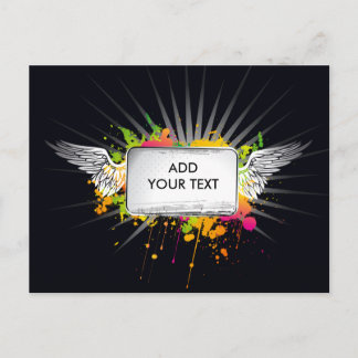 Flying Text Postcard