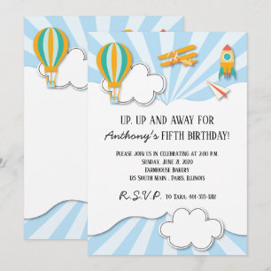 Flying Things Birthday Invitation