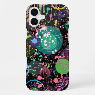 Flying Through Space: A Maximalist Abstract iPhone 16 Plus Case