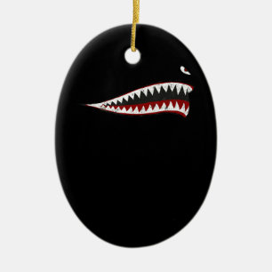 Flying Tigers Shark Mouth - Gifts For Shark Lover Ceramic Ornament