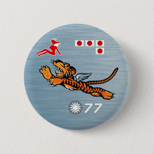 Flying Tigers WWII Nose Art 2 Inch Round Button