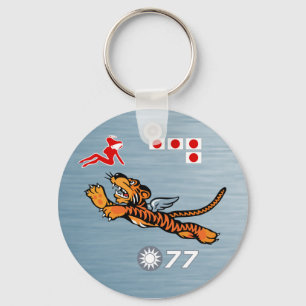 Flying Tigers WWII Nose Art Keychain