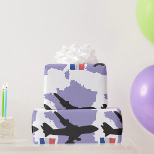 Flying To France Wrapping Paper