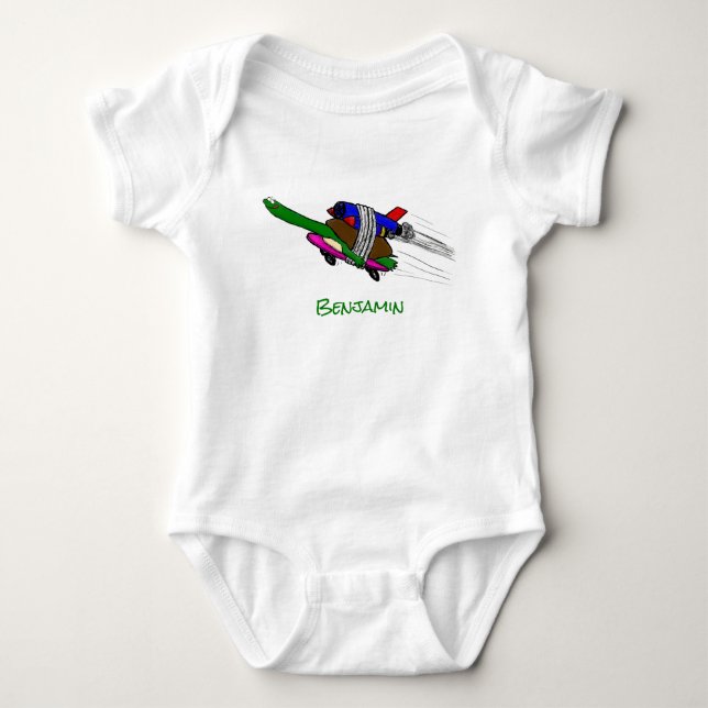 Flying tortoise baby bodysuit (Front)