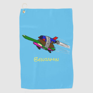 Flying tortoise  golf towel