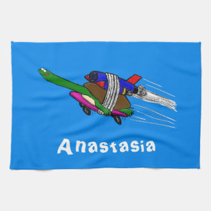 Flying tortoise kitchen towel