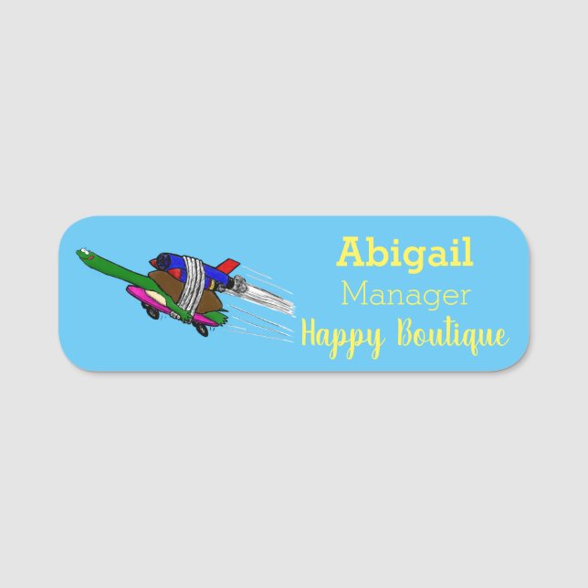 Flying tortoise name tag (Front)