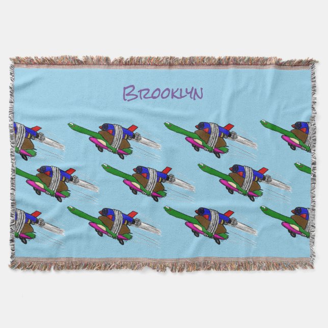 Flying tortoise throw blanket (Front)