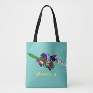 Flying tortoise tote bag