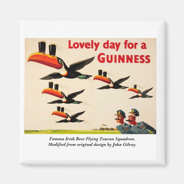 Flying Toucan Squadron, Famous Irish beer Magnet (Front)
