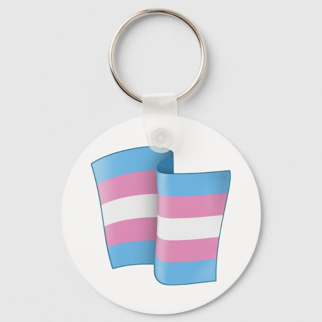 Flying Trans Pride Keychain (Front)
