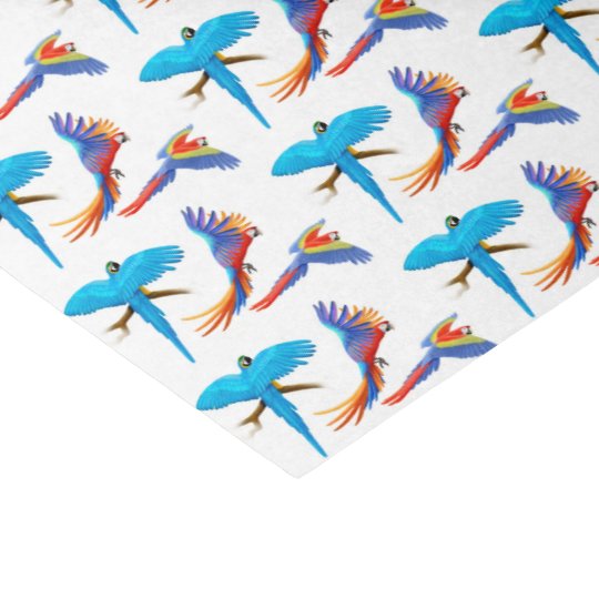 Flying Tropical Macaw Parrots Tissue Paper