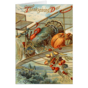 Flying Turkey Airplane Pumpkin Apple Pear Corn