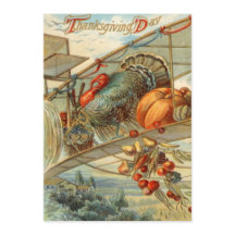 Flying Turkey Airplane Pumpkin Apple Pear Corn