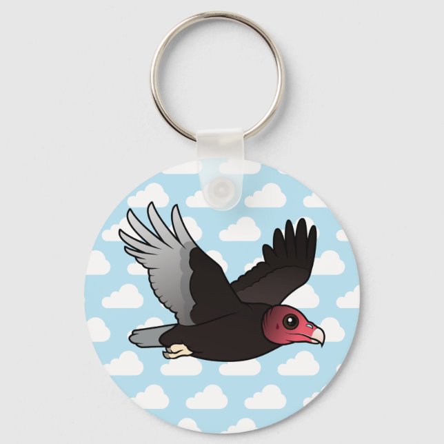 Flying Turkey Vulture Keychain (Front)