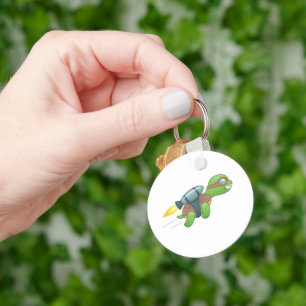 Flying Turtle with a Jetpack Keychain