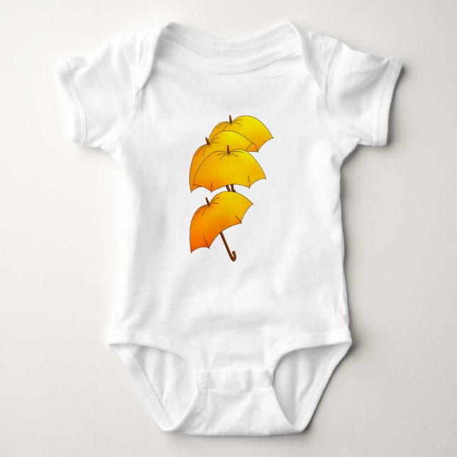 Flying umbrellas baby bodysuit (Front)
