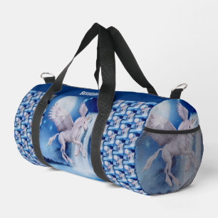 Flying Unicorn Horse Waterfall Personalized Duffle Bag