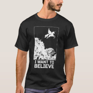 Flying Unicorn I Want To Believe Uap Outfit Alien T-Shirt