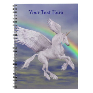 Flying Unicorn Rainbow Personalized Notebook