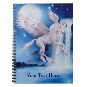 Flying Unicorn Waterfall Personalized  Notebook