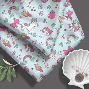 Flying Unicorns Rainbows Kawaii ID381 Fabric