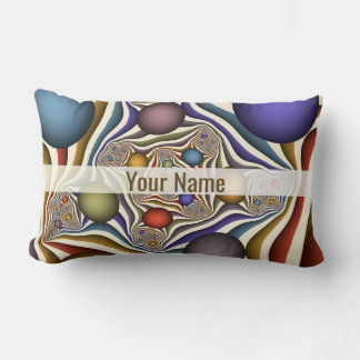 Flying Up, Colourful, Modern, Abstract Art Name Lumbar Pillow