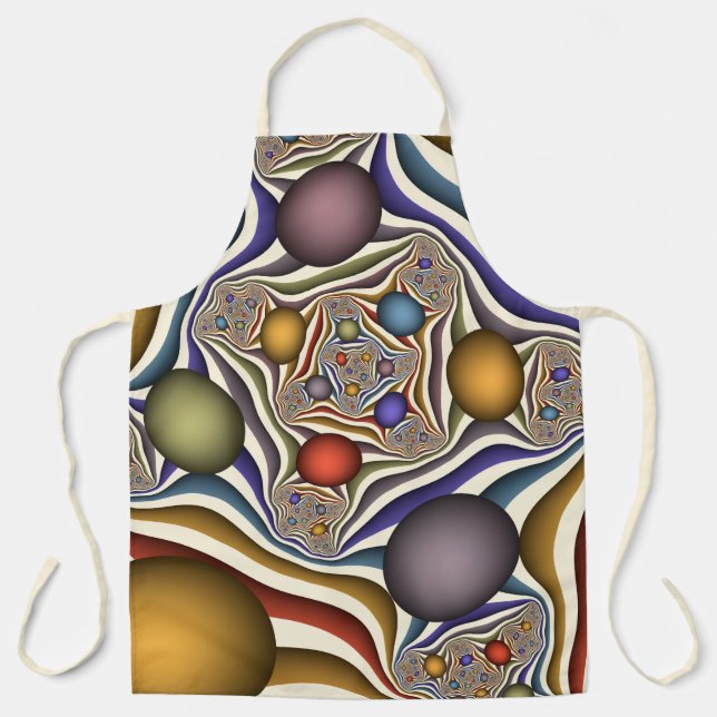 Flying Up Colourful Modern Abstract Fractal Art Apron (Front)