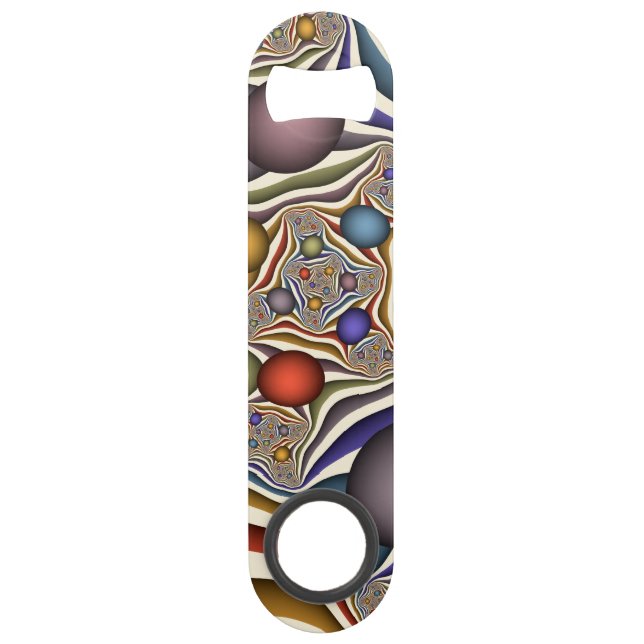 Flying Up Colourful Modern Abstract Fractal Art Bar Key (Front)