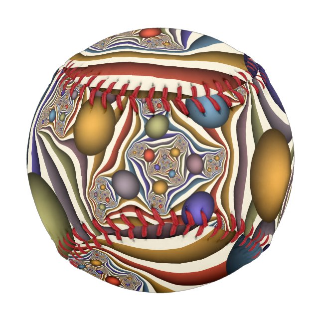Flying Up Colourful Modern Abstract Fractal Art Baseball (Front)