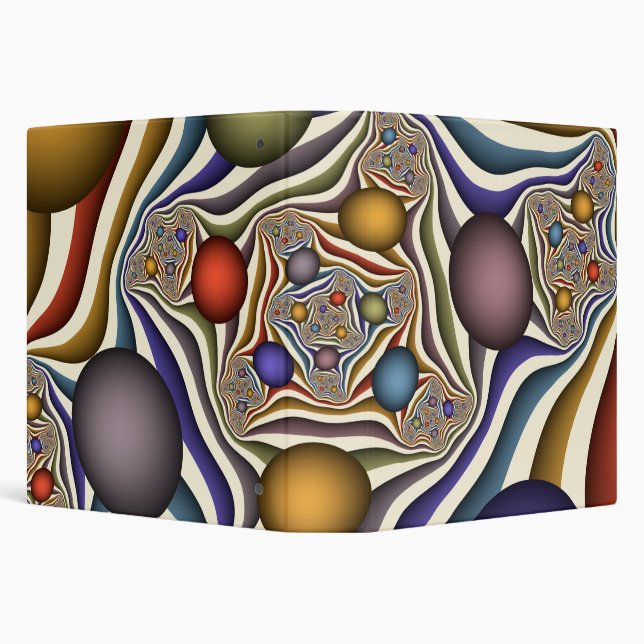 Flying Up, Colourful Modern Abstract Fractal Art Binder (Background)