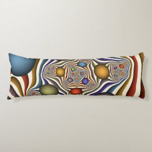 Flying Up, Colourful Modern Abstract Fractal Art Body Pillow