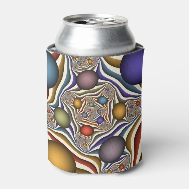 Flying Up Colourful Modern Abstract Fractal Art Can Cooler (Can Front)