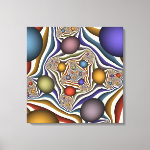 Flying Up Colourful Modern Abstract Fractal Art Canvas Print