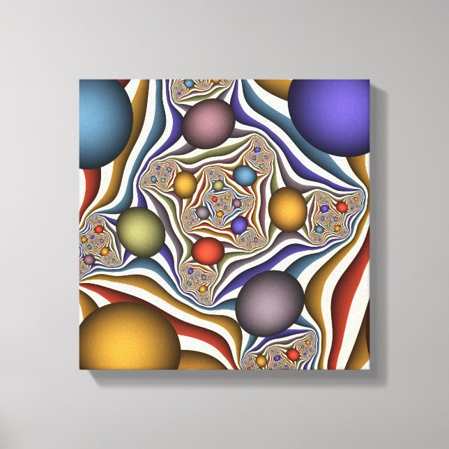 Flying Up, Colourful, Modern, Abstract Fractal Art Canvas Print (Front)