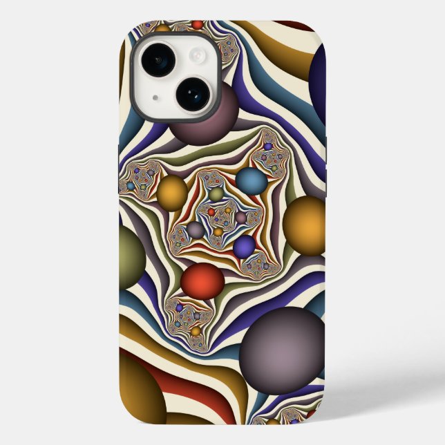 Flying Up Colourful Modern Abstract Fractal Art Case-Mate iPhone Case (Back)