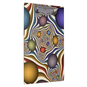 Flying Up, Colourful, Modern, Abstract Fractal Art Clipboard