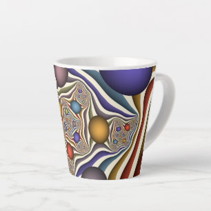 Flying Up Colourful Modern Abstract Fractal Art Latte Mug