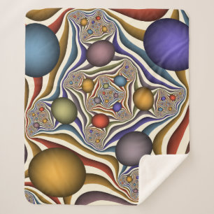 Flying Up, Colourful, Modern, Abstract Fractal Art Sherpa Blanket