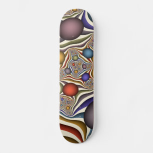 Flying Up, Colourful, Modern, Abstract Fractal Art Skateboard