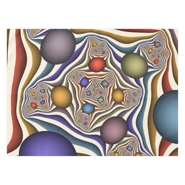 Flying Up Colourful Modern Abstract Fractal Art Tablecloth (Front (Horizontal))