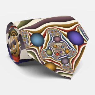 Flying Up Colourful Modern Abstract Fractal Art Tie