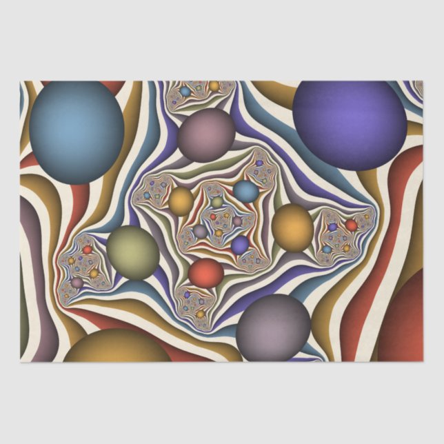 Flying Up Colourful Modern Abstract Fractal Art Tissue Paper (Front)