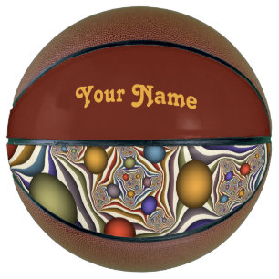 Flying Up Colourful Modern Abstract Fractal Name Basketball