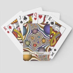 Flying Up, Colourful Modern Abstract Fractal Name Playing Cards